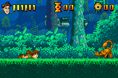 Pitfall: The Lost Expedition (Game Boy Advance) screenshot: He survived the crash but his plane didn't.