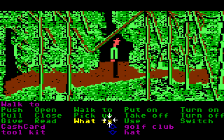 Zak McKracken and the Alien Mindbenders (Commodore 64) screenshot: In the jungle.