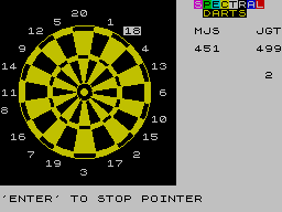 One Hundred and Eighty! (ZX Spectrum) screenshot: On the ockey