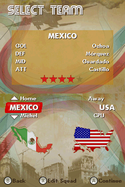 FIFA Street 3 (Nintendo DS) screenshot: Choose teams to play.