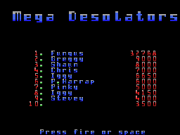 Desolator (MSX) screenshot: Mega Desolators