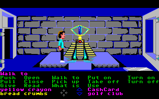 Zak McKracken and the Alien Mindbenders (Amiga) screenshot: The blue crystal.