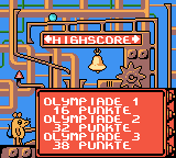 Die Maus: Verrückte Olympiade (Game Boy Color) screenshot: The high scores