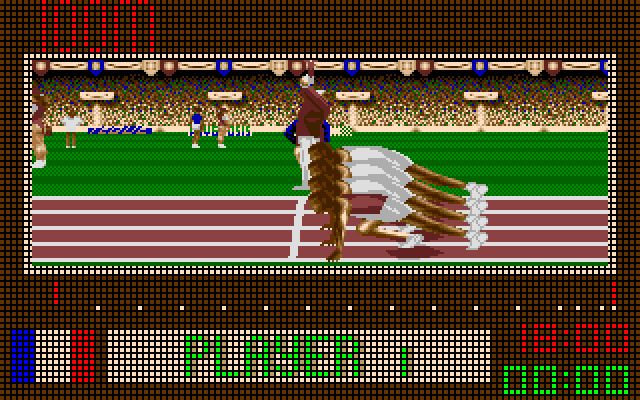 The Carl Lewis Challenge (Amiga) screenshot: Start competition