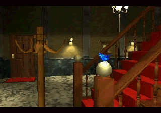 The Mansion of Hidden Souls (SEGA Saturn) screenshot: The souls travel about the mansion in form of blue butterflies.