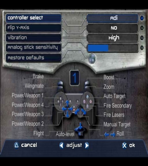 Star Wars: Jedi Starfighter (PlayStation 2) screenshot: The controller configuration