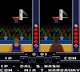 NBA in the Zone 2000 (Game Boy Color) screenshot: The shootout