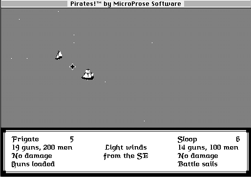 Sid Meier's Pirates! (Macintosh) screenshot: Sea battle.