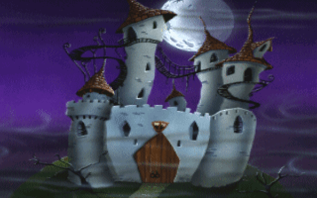 Dráscula: The Vampire Strikes Back (DOS) screenshot: Dráscula castle