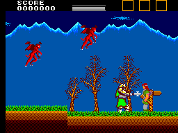 Lord of the Sword (SEGA Master System) screenshot: This old guy doesn't seem very friendly