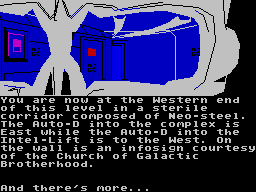 The Menagerie (ZX Spectrum) screenshot: In the home corridor
