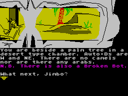 The Menagerie (ZX Spectrum) screenshot: Desert strikes again