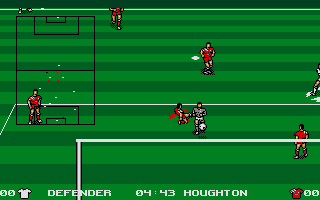 Liverpool: The Computer Game (Atari ST) screenshot: Can the keeper get back?
