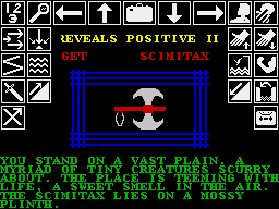 Kobyashi Naru (ZX Spectrum) screenshot: An axe to smite people?