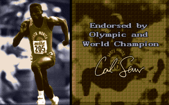 The Carl Lewis Challenge (Amiga) screenshot: Title screen #2