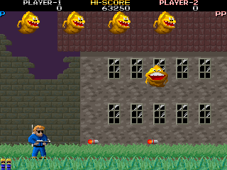 Demon's World (Arcade) screenshot: This grinning fiend is nowhere to be found in the western version (Japan version)