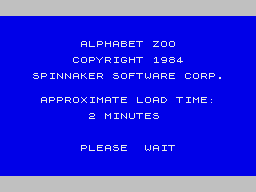 Alphabet Zoo (ZX Spectrum) screenshot: Loading screen 1