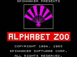 Alphabet Zoo (ZX Spectrum) screenshot: Loading screen 2