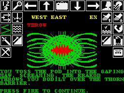 Kobyashi Naru (ZX Spectrum) screenshot: Thrown safe