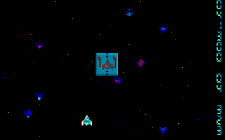 Quasar (Atari ST) screenshot: You should move to the reloading platform...
