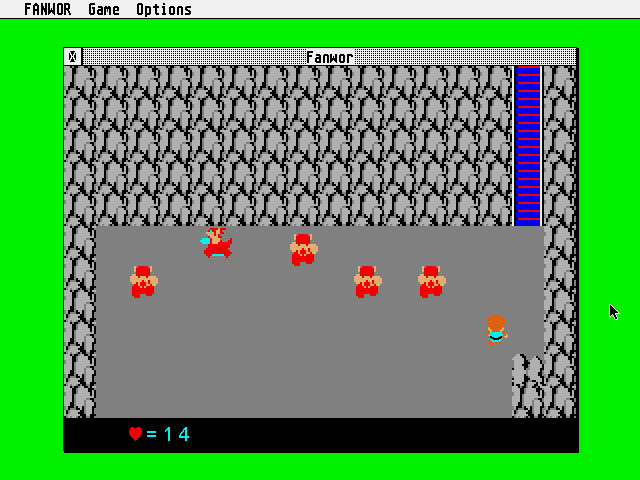 Fanwor: The Legend of Gemda (Atari ST) screenshot: ... made of rocks. With stairs. There must be a dungeon somewhere!