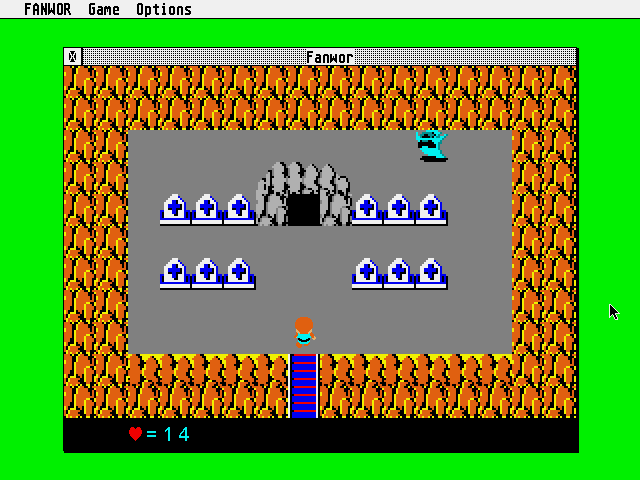Fanwor: The Legend of Gemda (Atari ST) screenshot: I better enter quick