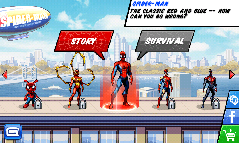 Spider-Man: Ultimate Power (Android) screenshot: Hero selection