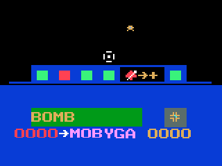 Comando Noturno! (Odyssey 2) screenshot: Selecting the bomb to attack it.
