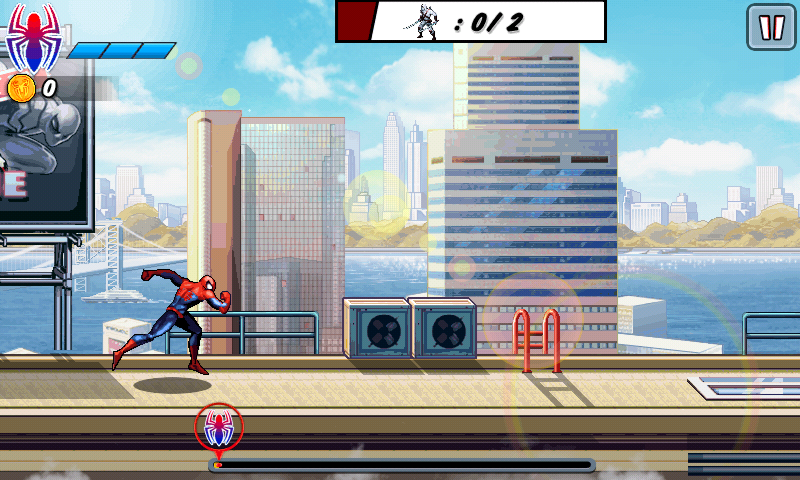 Spider-Man: Ultimate Power (Android) screenshot: Running on the roof