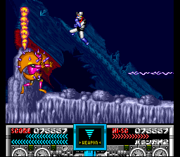 Mazinger Z (SNES) screenshot: I really do not want to know what you're supposed to be modeled after.