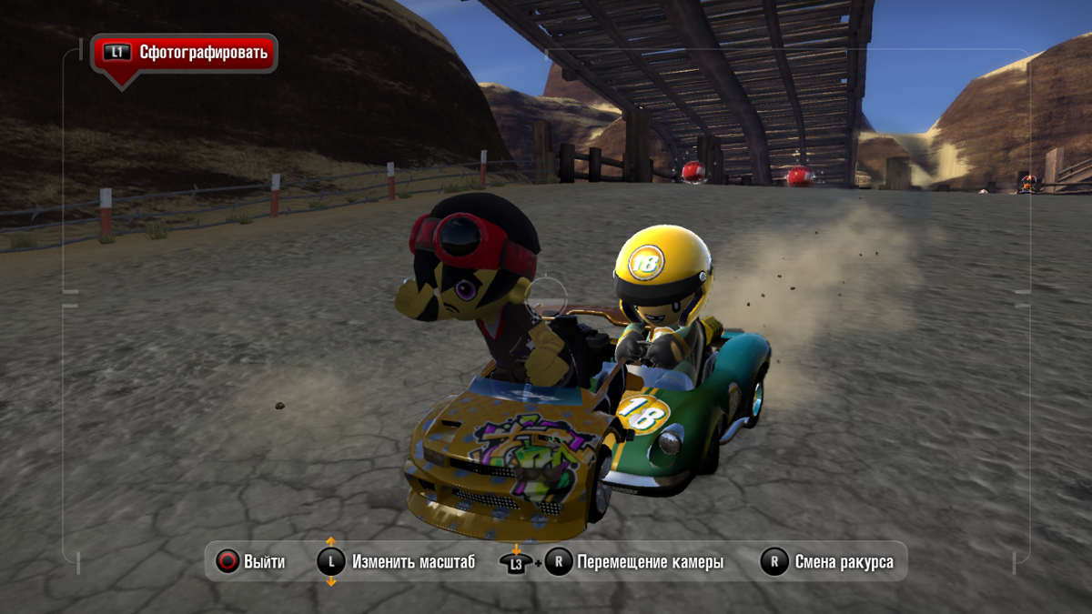 ModNation Racers (PlayStation 3) screenshot: Tag is hit by another kart