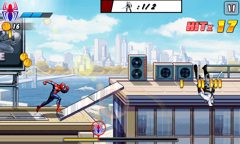 Spider-Man: Ultimate Power (Android) screenshot: Defeated opponent