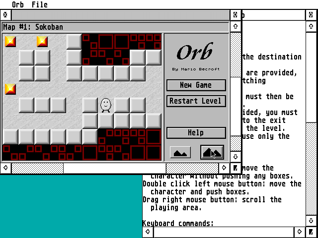 Orb (Atari ST) screenshot: The graphic set can be zoomed, if you have a graphic card for higher resolution.
