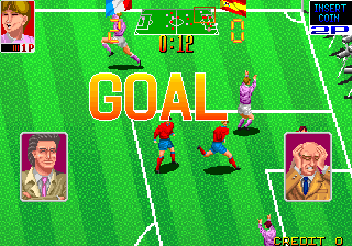 Super Soccer Champ (Arcade) screenshot: Goal (Football Champ/Euro Football Champ)