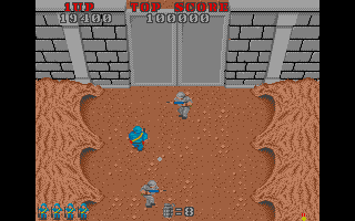 Commando (Atari ST) screenshot: Another steel door.