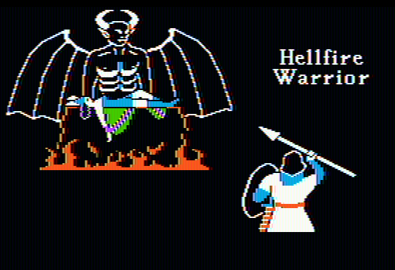 Dunjonquest: Hellfire Warrior (Apple II) screenshot: Title screen
