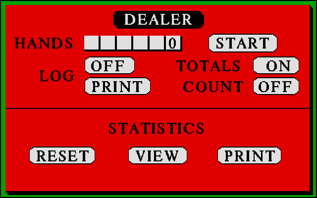 Black Jack Plus 3 (Atari ST) screenshot: Dealer setup