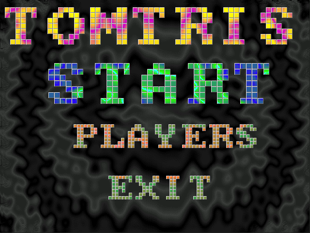 Tomtris (DOS) screenshot: Main menu