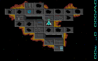 Quasar (Atari ST) screenshot: Finishing the level...
