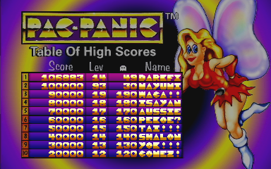 Pac-Attack (CD-i) screenshot: I sure hope Namco had nothing to do with any of the art in this port.