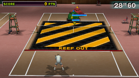 Virtua Tennis: World Tour (PSP) screenshot: Tank attack mini-game you need to destroy red tank