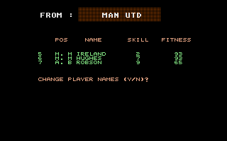England Team Manager (Atari ST) screenshot: These three players comes from Manchester United