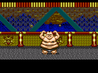 Tongue of the Fatman (Genesis) screenshot: Welcome to the fight palace!