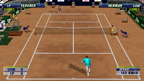 Virtua Tennis: World Tour (PSP) screenshot: Federer vs. Henman at Paris, France