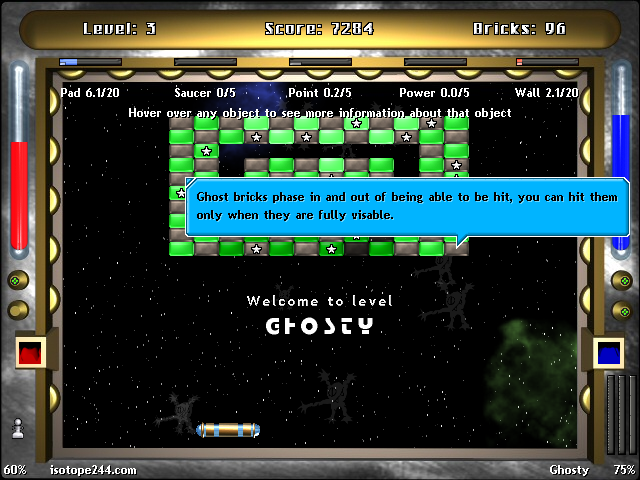 Acky's XP Breakout (Windows) screenshot: Who you gonna call for this level?