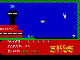 Kokotoni Wilf (ZX Spectrum) screenshot: Start level 5 - here and now(i.e. 1984, UK:)).