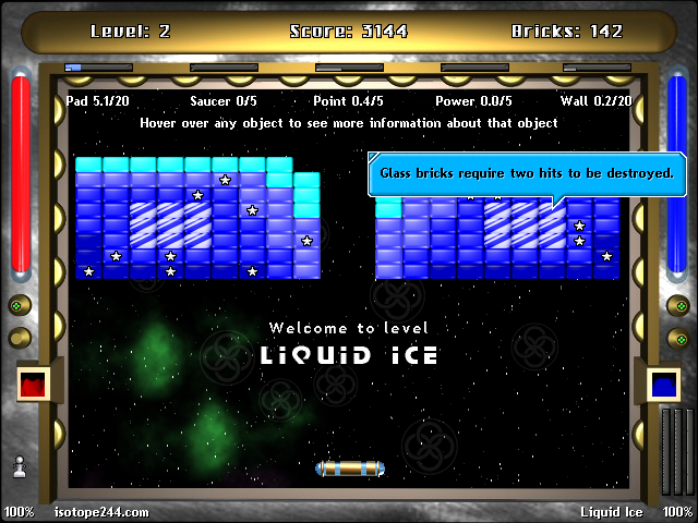 Acky's XP Breakout (Windows) screenshot: A bluish kind of level