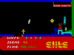 Kokotoni Wilf (ZX Spectrum) screenshot: Scrap robots.