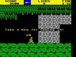 Ghosts 'N Goblins (ZX Spectrum) screenshot: First key is obtained.