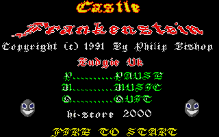 Castle Frankenstein (Atari ST) screenshot: Title screen two